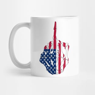 Skeleton Middle Finger United States Of America Flag Mug